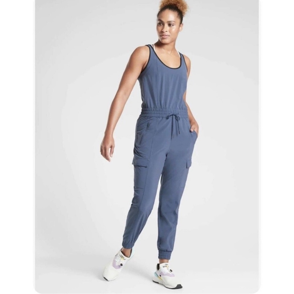 Athleta Unbound Jumpsuit Iron Blue Size XS Athletic Athleisure Casual